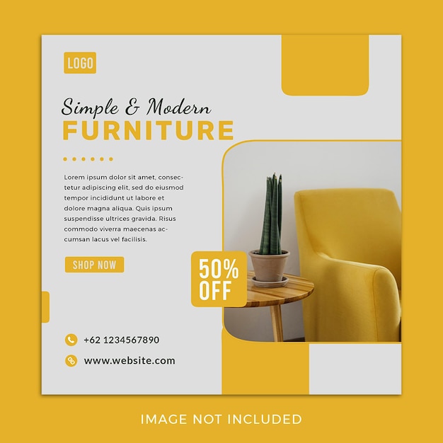 modern minimalist home furniture social media post template