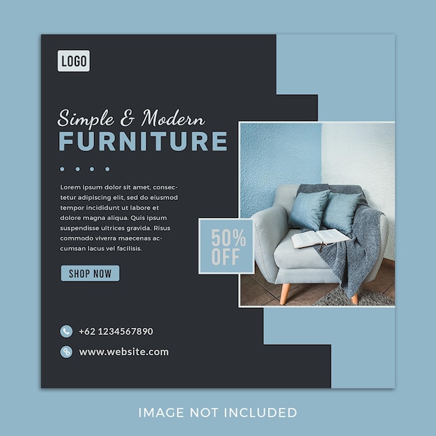 modern minimalist home furniture social media post template