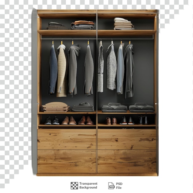 PSD modern minimalist wardrobe transparent background