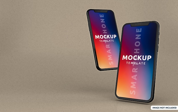 Modern mobile phone screen mockup template