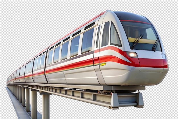 modern monorail train isolated on a Transparent background