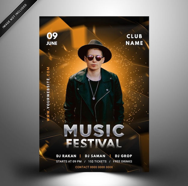 Modern Music festival flyer template psd template