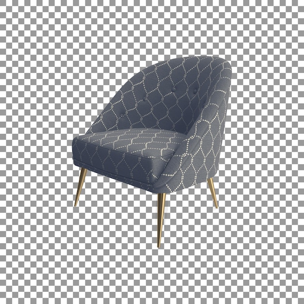 Modern Nessa chair side view isolated on transparent background