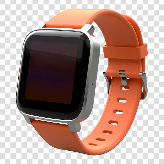 Modern orange smartwatch with display