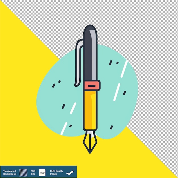 Modern Pen Line Icon Vector Line Art on Transparent Background PNG PSD