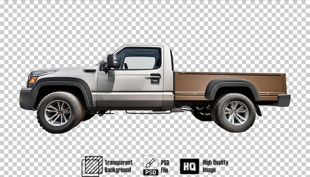 PSD modern pickup truck with offroad features isolated on transparent background