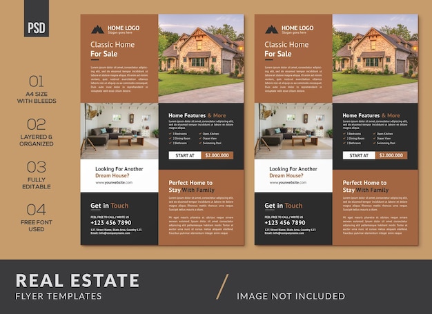 Modern Real Estate Design Flyer PSD Templates