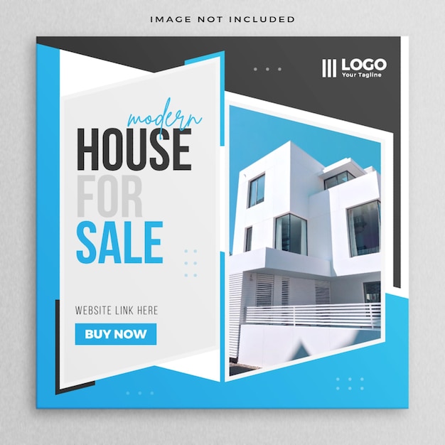 PSD modern real estate home property sale social media web banner house instagram post template design