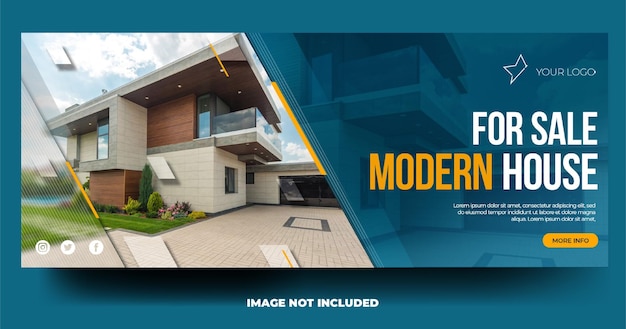 Modern real estate house sale banner post feed