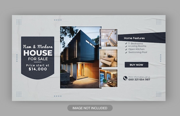 Modern real estate social media post or Instagram banner template