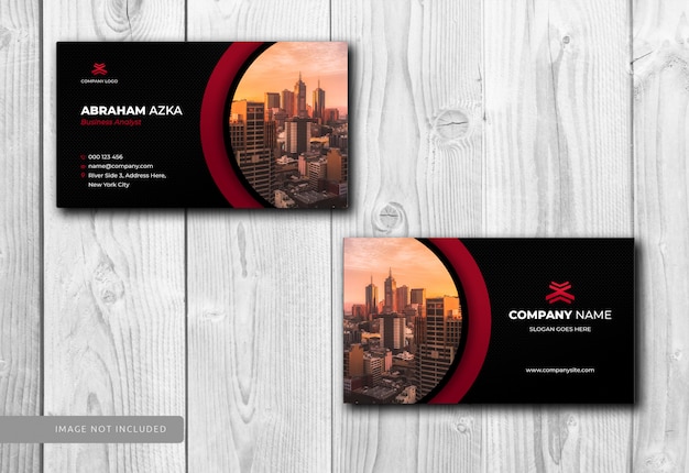 Modern red business card design template