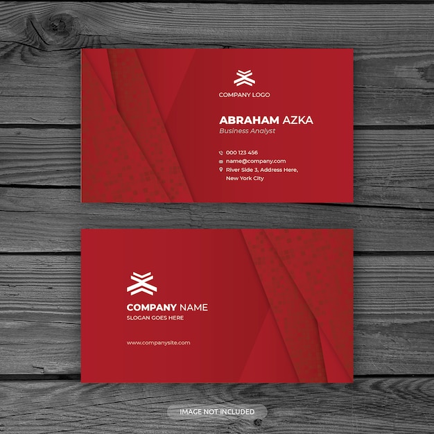 Modern red business card design with corporate concept