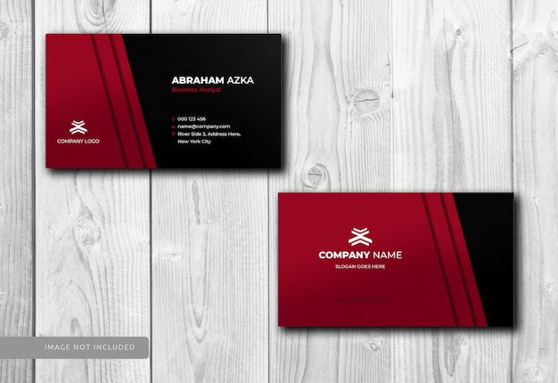 Modern red business card design with corporate  