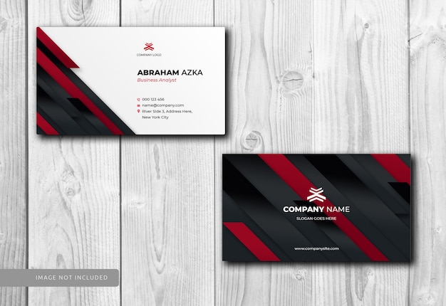 Modern red business card design with corporate  