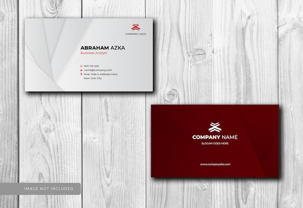 Modern red business card design with corporate  