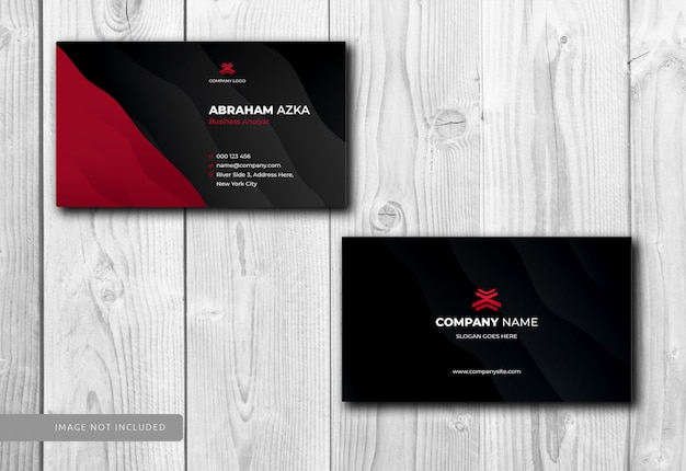 Modern red business card design with corporate  