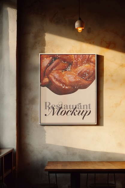 Modern restaurant poster mockup