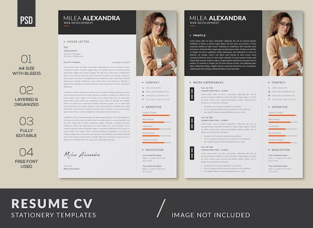 Modern Resume CV Design PSD Templates