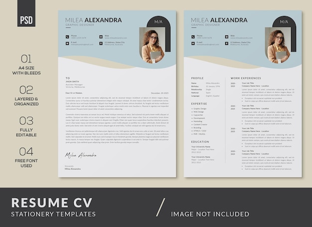 Modern Resume CV Design PSD Templates