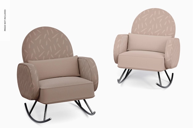 Modern Rocking Chairs Mockup, Left and Right View