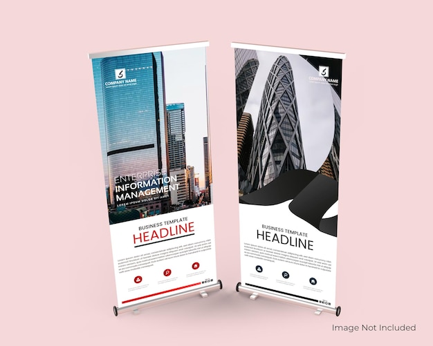 Modern roll up banner template Standee template Xbanner template Flag banner