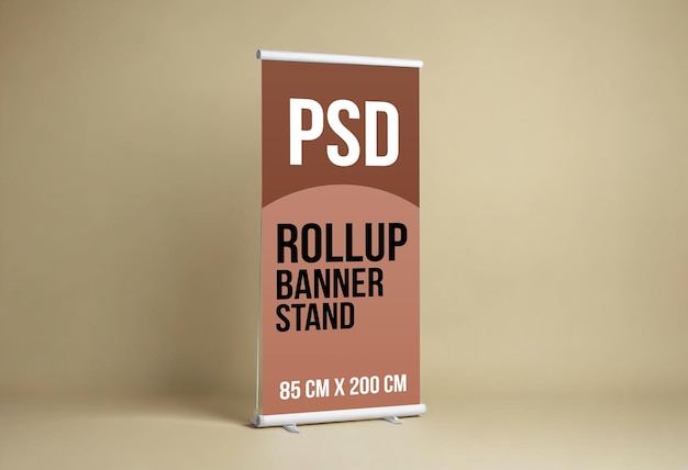 PSD modern rollup banner stand mockup for dynamic event marketing