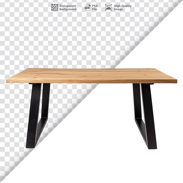 PSD modern scandinavian oak wooden dining table with steel legs