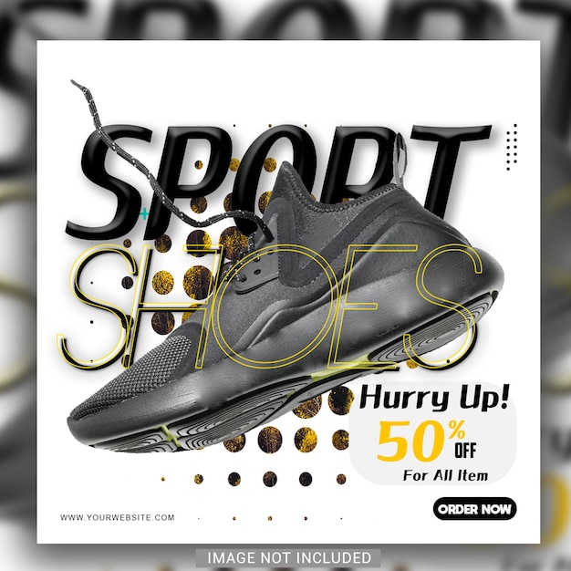 Modern Shoes sale for social media post or square banner template design