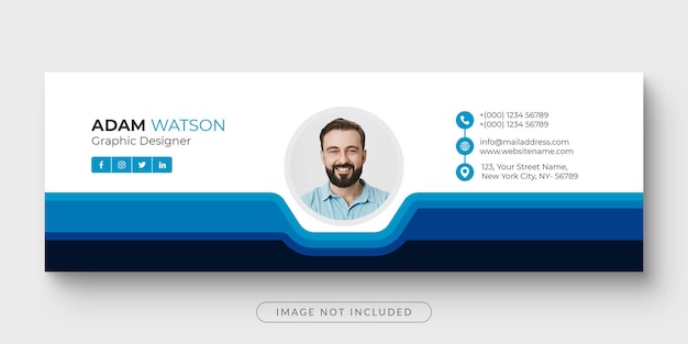 Modern and simple email signature or email footer and personal facebook cover template