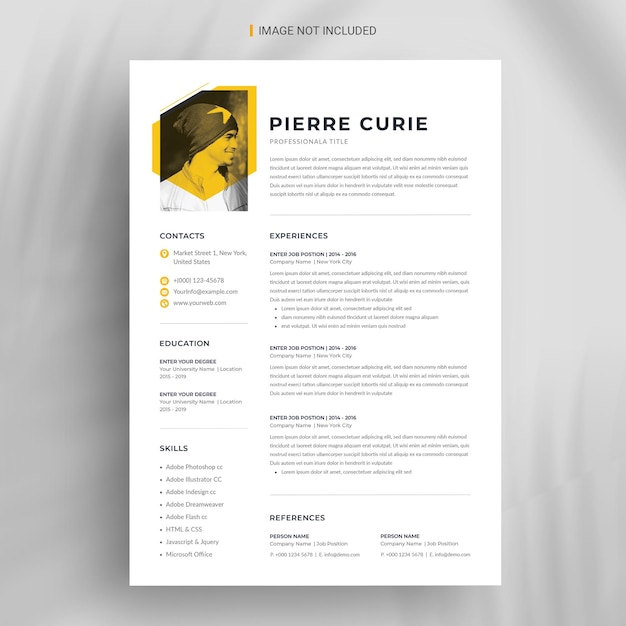 Modern simple resume cv template