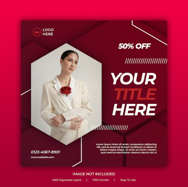 Modern simple social media instagram post banner template