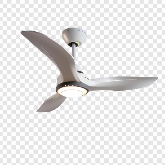 modern sleak ceiling fan with light product photo 100 on transparency background PSD