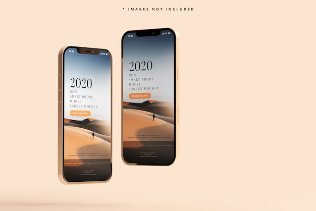 PSD modern smart phones mockup