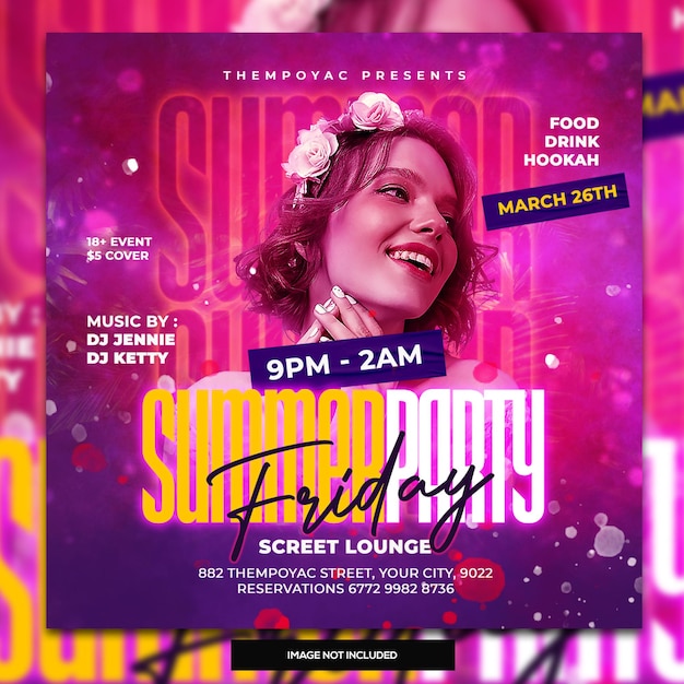 Modern social media post music party template