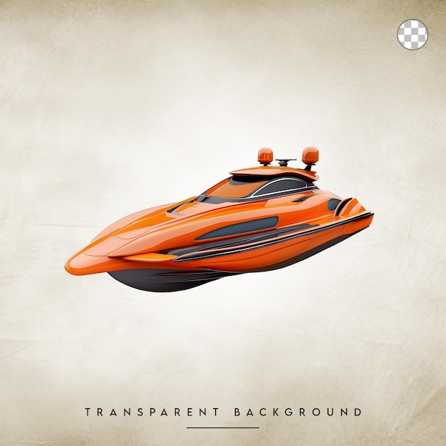 PSD modern speedboat isolated on transparent background