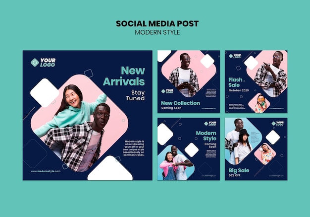 Modern style concept social media post template