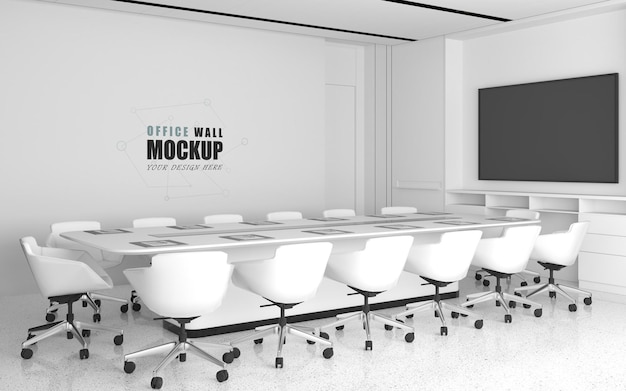 Modern style meeting office Wall mockup