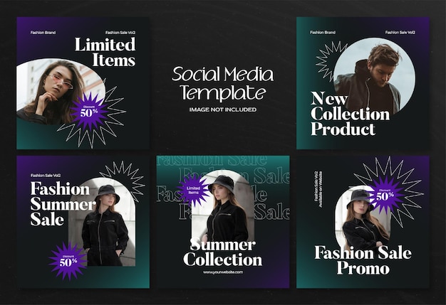 Modern Summer Fashion social media banner and instagram post template