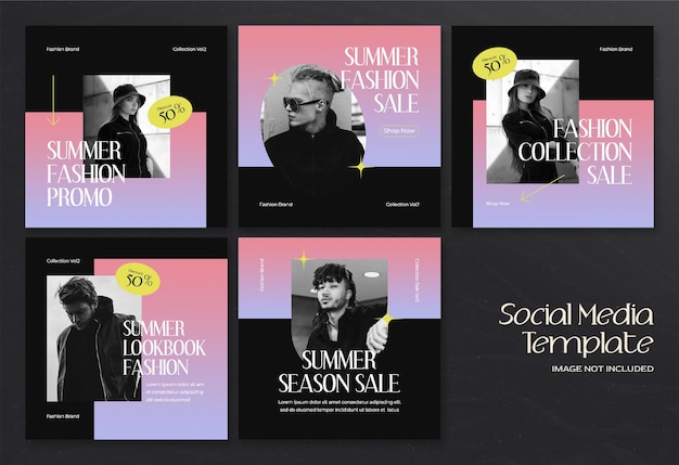 Modern Summer Fashion social media banner and instagram post template