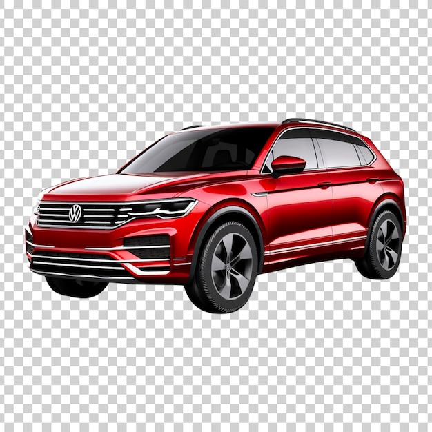 Modern Suv red car on a transparent background