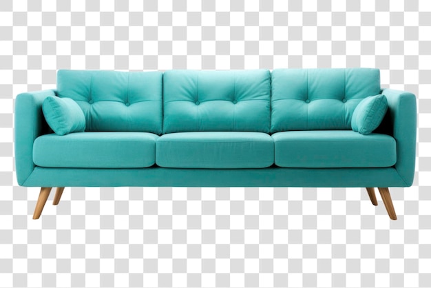 Modern teal sofa with cushions