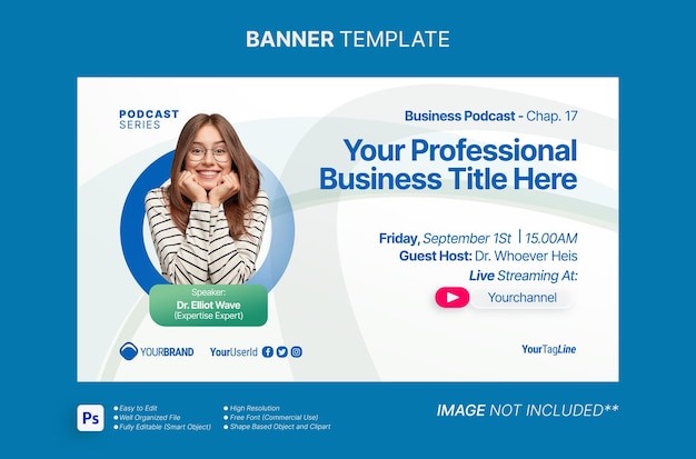 Modern Technology digital marketing live webinar social media wide cover banner template