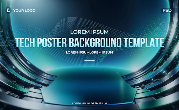 Modern technology poster background elements layered psd