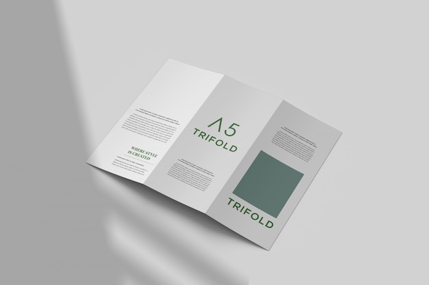 Modern trifold brochure mockup