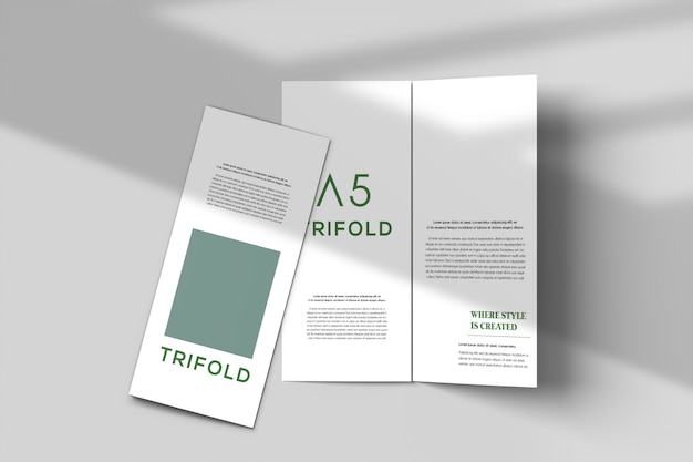 Modern trifold brochure mockup