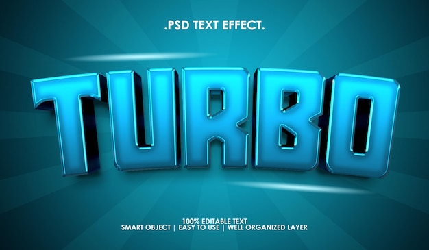 Modern turbo 3d text style effect