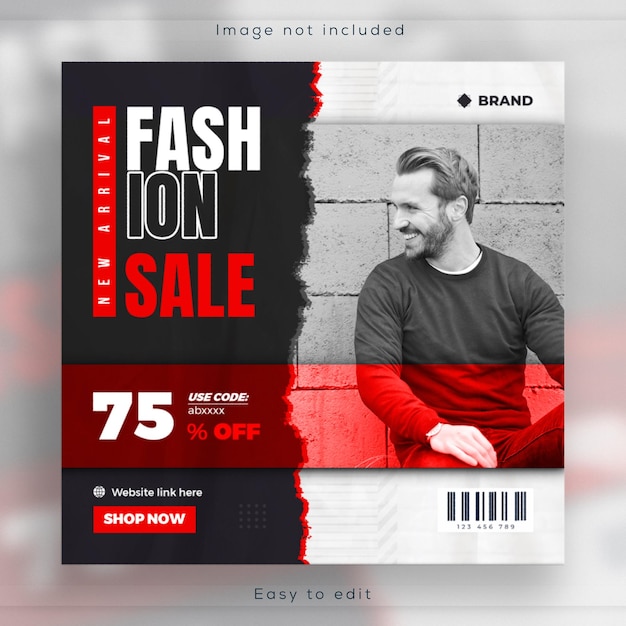 Modern urban fashion stylish social media banner and Instagram post template