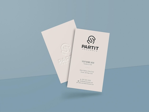 Modern vertical business card mockup