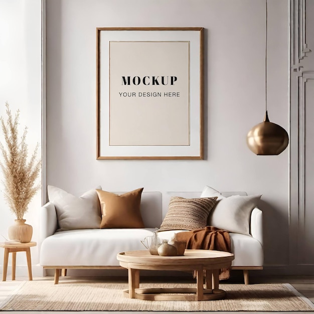 Modern Wall Art Presentation Interior Design Poster Mockup