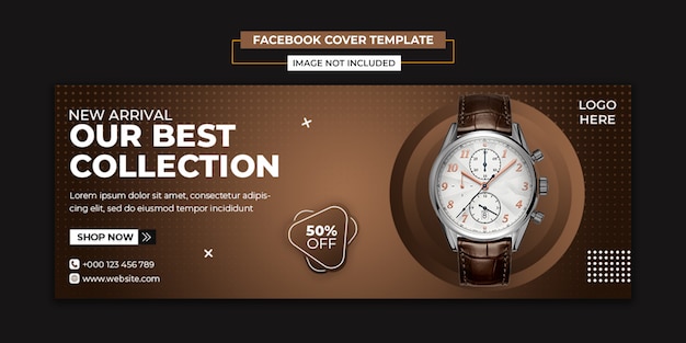 PSD modern watch social media and facebook cover template